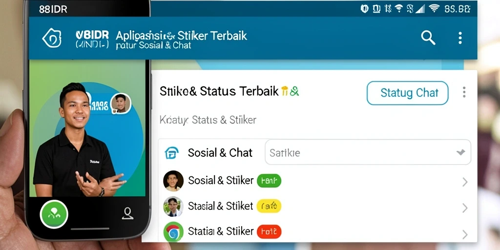 Screenshot antarmuka aplikasi 88IDR menampilkan koleksi stiker menarik.