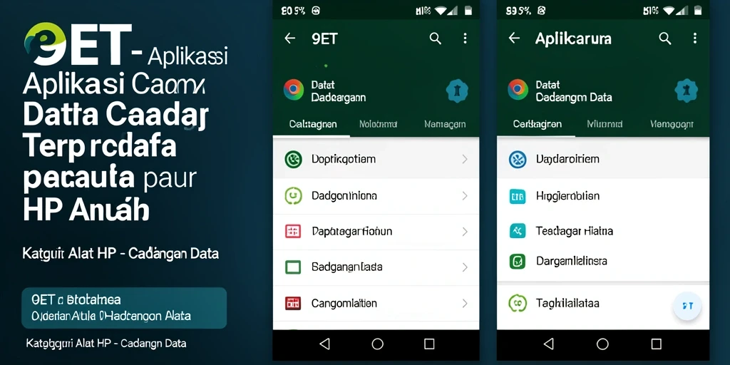 Antarmuka 9ET yang bersih dan mudah digunakan untuk cadangan data.