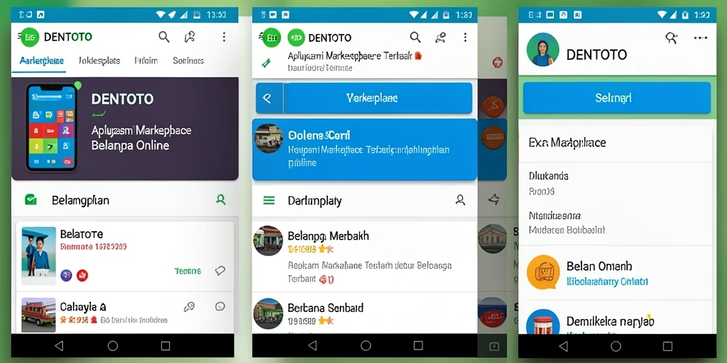 Antarmuka DENTOTO yang menarik dan mudah digunakan untuk belanja.