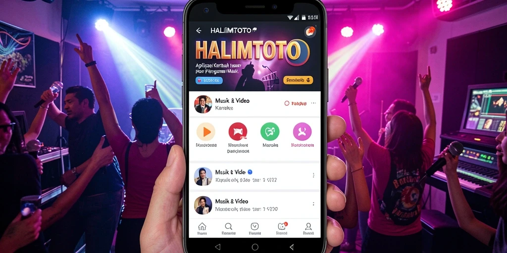 Antarmuka <strong>HALIMTOTO</strong> yang menarik untuk pengalaman Karaoke yang menyenangkan.