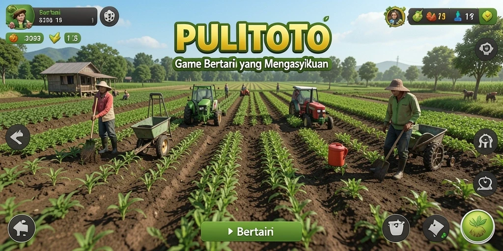 Antarmuka pengguna yang menarik dalam game Bertani PULITOTO.