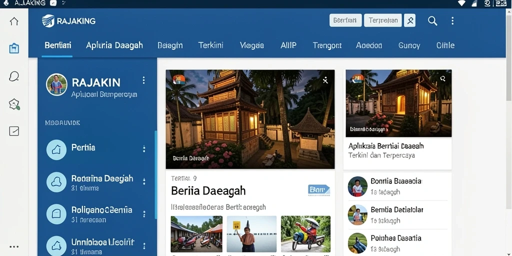 Antarmuka aplikasi RAJAKING menampilkan berita daerah dengan jelas dan informatif.