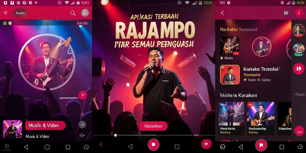 Antarmuka aplikasi RAJAMPO yang intuitif untuk Karaoke.